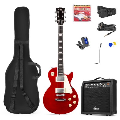 GigKit Electric Guitar Pack LP Style Dark Red