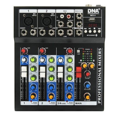 Analoogheli mikser DNA MIX 4 USB MP3 4 kanalit Analoogheli mikser DNA MIX 4 USB MP3 4 kanalit