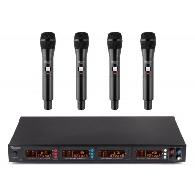 PD504H 4x 50-kanaliline UHF juhtmevaba mikrofoni komplekt koos 4 käeshoitava mikrofoniga PD504H 4x 50-kanaliline UHF juhtmevaba mikrofoni komplekt koos 4 käeshoitava mikrofoniga
