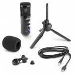 Vonyx CM320B Студийный микрофон USB, черный с эхом