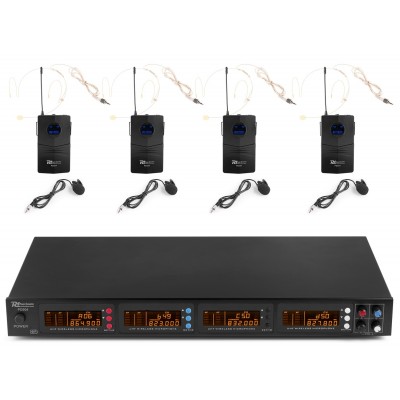 PD504B 4x 50-kanaliline UHF juhtmevaba mikrofoni komplekt koos 4 korpuse mikrofoniga PD504B 4x 50-kanaliline UHF juhtmevaba mikrofoni komplekt koos 4 korpuse mikrofoniga