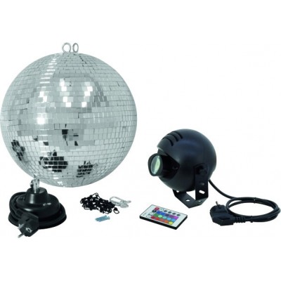 Peegelpallide komplekt EUROLITE 30 cm LED valgustusega RGB Spot FB