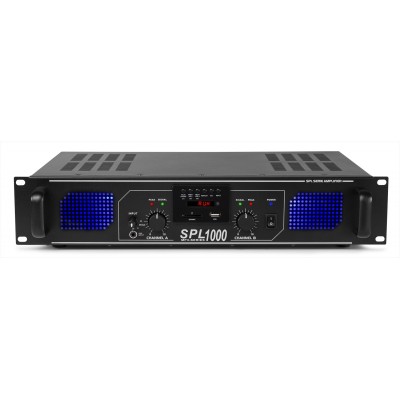 Skytec SPL 1000MP3 võimendi sinine LED + ekvalaiser must Skytec SPL 1000MP3 võimendi sinine LED + ekvalaiser must