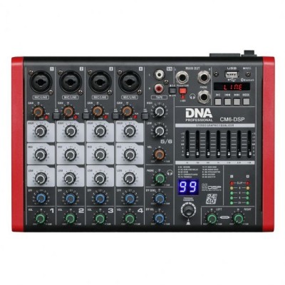 Audiomikser DNA CM6-DSP USB MP3 Bluetooth Phantom Audiomikser DNA CM6-DSP USB MP3 Bluetooth Phantom