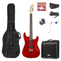GigKit Electric Guitar Pack tepitud stiilis tumepunane