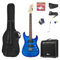 GigKit Electric Guitar Pack tepitud stiilis tumesinine