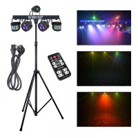 LIGHT4ME LED BAR PAR DERBY LASER multiefektidega diskovalgusti komplekt