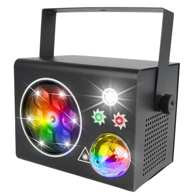 LIGHT4ME PARTY BOX V2 diskoefektiga LED palli laser strobe gobo